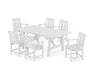 POLYWOOD® Mission Arm Chair 7-Piece Rustic Farmhouse Dining Set in White