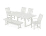 POLYWOOD Vineyard 6-Piece Dining Set with Trestle Legs in Vintage White
