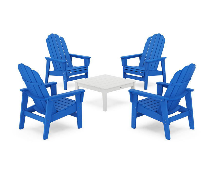 POLYWOOD® 5-Piece Vineyard Grand Upright Adirondack Chair Conversation Group in Sand