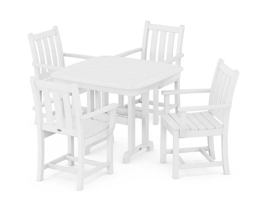 POLYWOOD Traditional Garden 5-Piece Dining Set in White