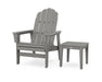 POLYWOOD® Vineyard Grand Upright Adirondack Chair with Side Table in Slate Grey