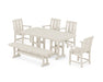 POLYWOOD® Mission 6-Piece Farmhouse Dining Set with Bench in Slate Grey
