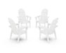 POLYWOOD® Vineyard 4-Piece Curveback Upright Adirondack Conversation Set in White
