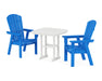 POLYWOOD Nautical Adirondack 3-Piece Dining Set in Pacific Blue