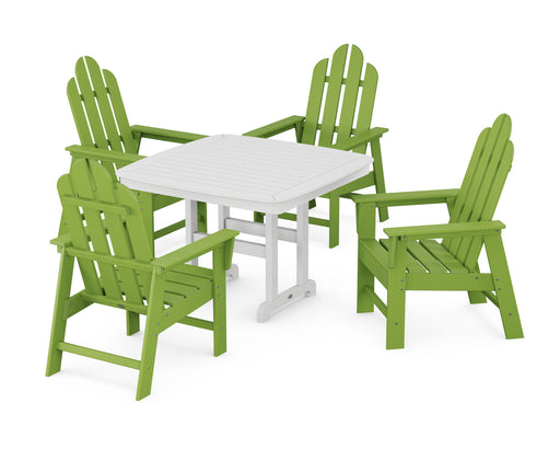 POLYWOOD Long Island 5-Piece Dining Set with Trestle Legs in Lime