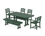 POLYWOOD La Casa Cafe 6-Piece Dining Set with Trestle Legs in Green