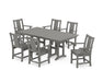 POLYWOOD® Prairie Arm Chair 7-Piece Farmhouse Dining Set in Slate Grey