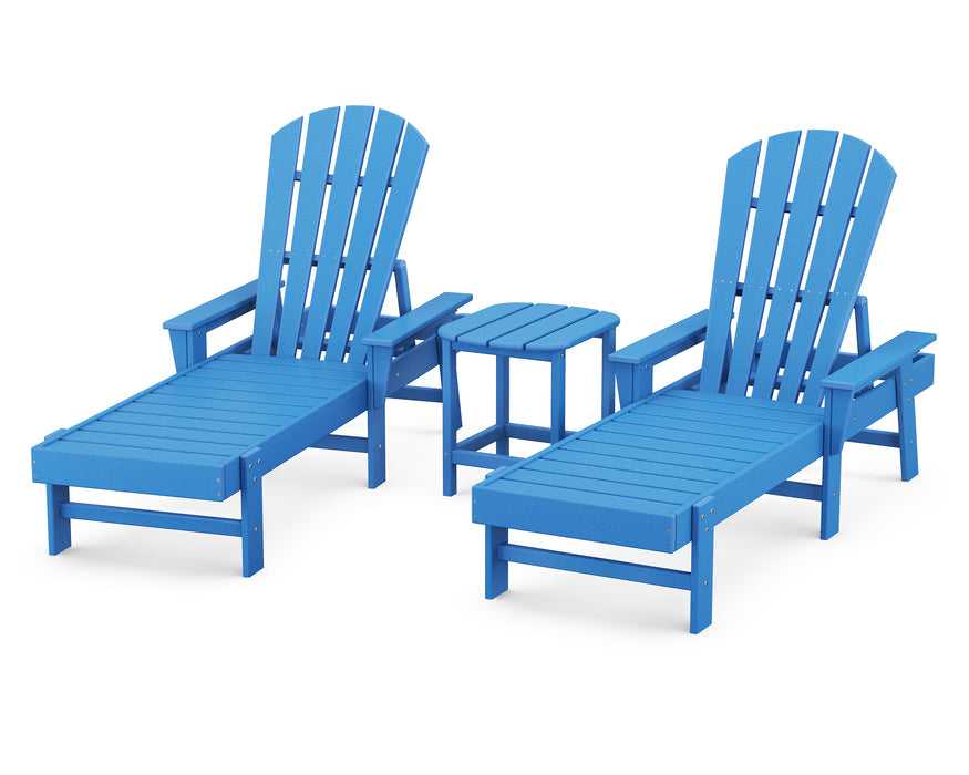 POLYWOOD South Beach Chaise 3-Piece Set in Pacific Blue