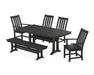 POLYWOOD Vineyard 6-Piece Dining Set with Trestle Legs in Black