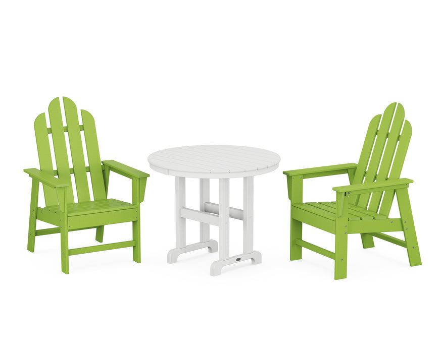 POLYWOOD Long Island 3-Piece Round Dining Set in Lime