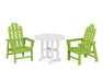 POLYWOOD Long Island 3-Piece Round Dining Set in Lime