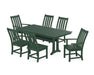 POLYWOOD Vineyard 7-Piece Farmhouse Dining Set With Trestle Legs in Green