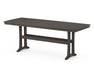 POLYWOOD® Nautical Trestle 39” x 97” Counter Table in Vintage Coffee