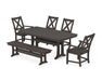 POLYWOOD Braxton 6-Piece Dining Set with Trestle Legs in Vintage Coffee