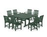 POLYWOOD® Mission 9-Piece Square Farmhouse Dining Set with Trestle Legs in Mahogany