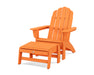 POLYWOOD® Vineyard Grand Adirondack Chair with Ottoman in Tangerine