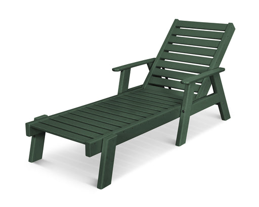 POLYWOOD Captain Chaise with Arms in Green
