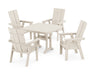 POLYWOOD Modern Adirondack 5-Piece Dining Set with Trestle Legs in Sand