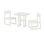 POLYWOOD EDGE Side Chair 3-Piece Dining Set in Vintage White