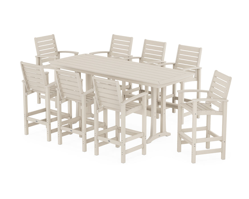 POLYWOOD® Signature 9-Piece Bar Set with Trestle Legs in Black