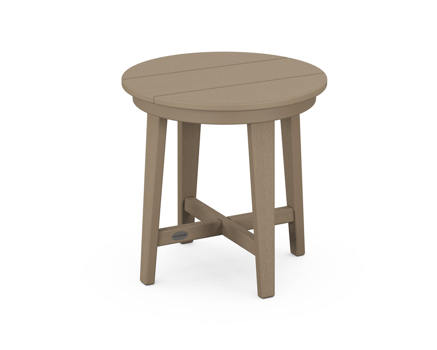POLYWOOD Newport 19" Round End Table in Vintage Sahara