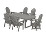 POLYWOOD Vineyard Adirondack 7-Piece Dining Set with Trestle Legs in Slate Grey
