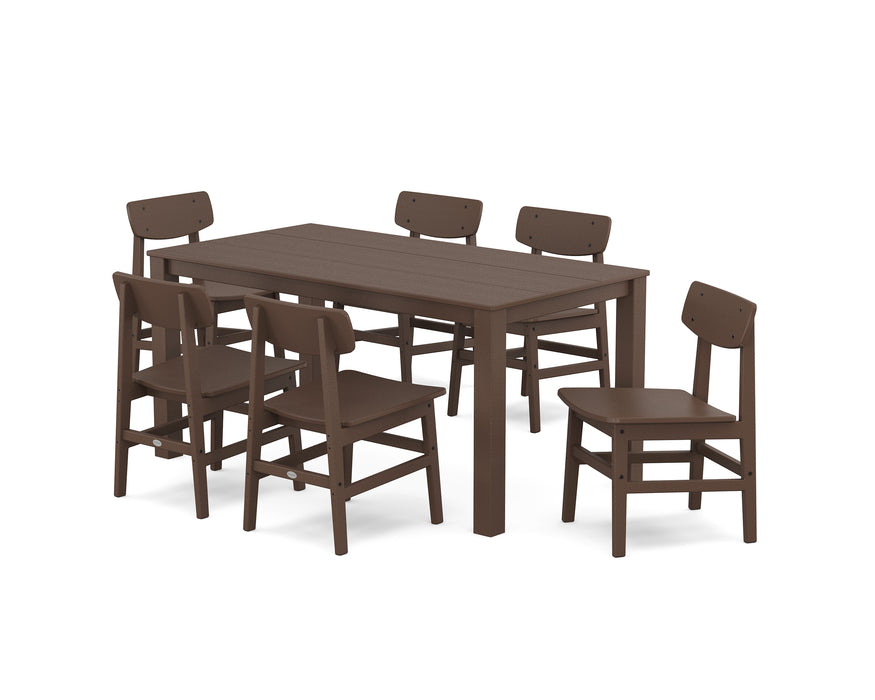 POLYWOOD® Modern Studio Urban Chair 7-Piece Parsons Table Dining Set in Sand