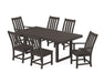 POLYWOOD Vineyard 7-Piece Dining Set with Trestle Legs in Vintage Coffee