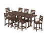 POLYWOOD® Lakeside 9-Piece Counter Set with Trestle Legs in Sand