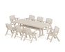 POLYWOOD Nautical Lowback 9-Piece Farmhouse Dining Set with Trestle Legs in Sand