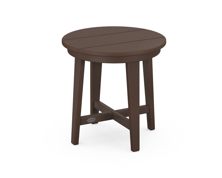 POLYWOOD Newport 19" Round End Table in Mahogany