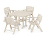 POLYWOOD Nautical Lowback Chair 5-Piece Farmhouse Dining Set in Sand