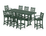 POLYWOOD® Chippendale 9-Piece Bar Set with Trestle Legs in Green