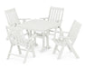 POLYWOOD Vineyard Folding 5-Piece Dining Set with Trestle Legs in Vintage White