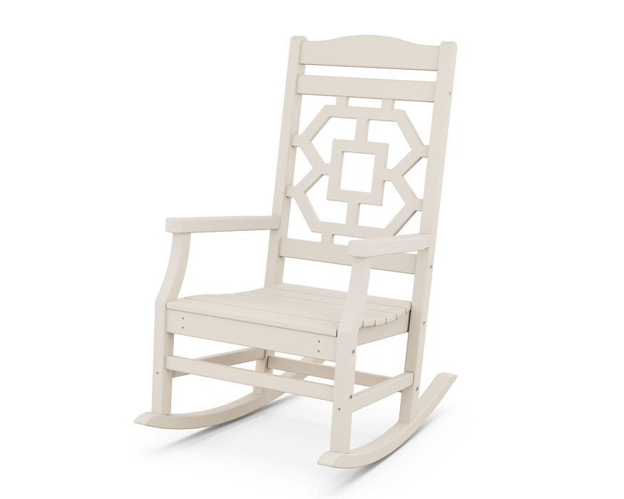 Martha Stewart by POLYWOOD Chinoiserie Rocking Chair in Sand