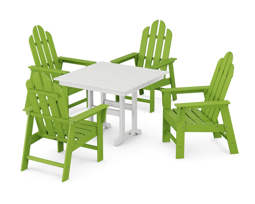 POLYWOOD Long Island 5-Piece Farmhouse Dining Set in Lime