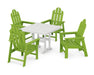 POLYWOOD Long Island 5-Piece Farmhouse Dining Set in Lime