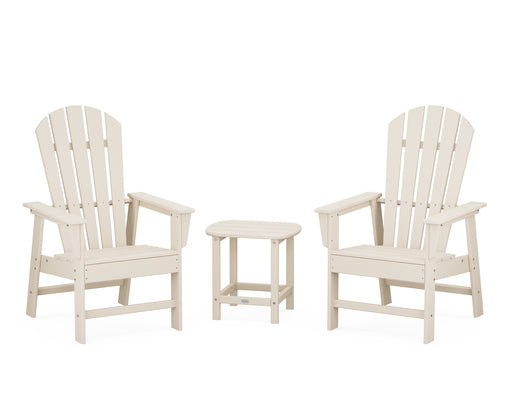 POLYWOOD South Beach Casual Chair 3-Piece Set with 18" South Beach Side Table in Sand