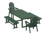 POLYWOOD Vineyard Adirondack 5-Piece Dining Set with Trestle Legs in Green