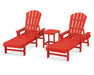 POLYWOOD South Beach Chaise 3-Piece Set in Sunset Red