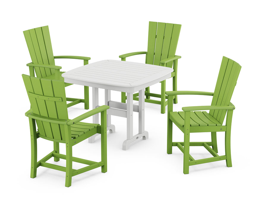 POLYWOOD Quattro 5-Piece Dining Set in Lime