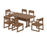POLYWOOD EDGE 7-Piece Dining Set with Trestle Legs in Teak