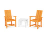 POLYWOOD® Modern 3-Piece Upright Adirondack Chair Set in Tangerine / White