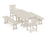 POLYWOOD® Oxford 5-Piece Dining Set with Benches in Black