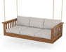POLYWOOD Vineyard Daybed Swing in Teak with Dune Burlap fabric
