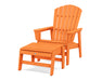 POLYWOOD® Nautical Grand Upright Adirondack Chair with Ottoman in Tangerine