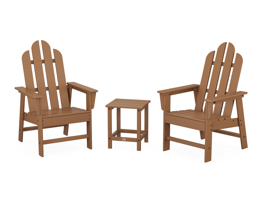 POLYWOOD® Long Island 3-Piece Upright Adirondack Chair Set in Teak