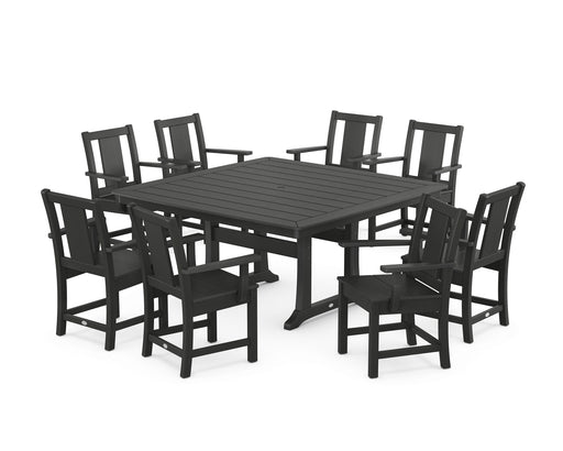 POLYWOOD® Prairie 9-Piece Square Dining Set with Trestle Legs in Green
