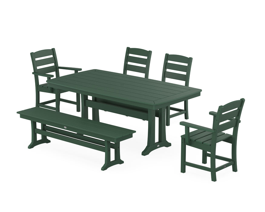 POLYWOOD Lakeside 6-Piece Dining Set with Trestle Legs in Green