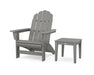 POLYWOOD® Vineyard Grand Adirondack Chair with Side Table in Sunset Red / White